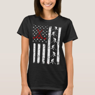 Ice Hockey USA American Flag Player Coach Fan T-Shirt