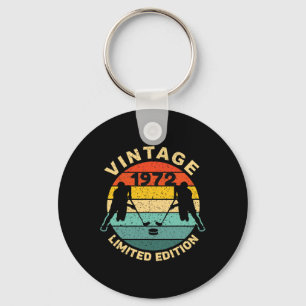 Ice Hockey Vintage 1972 Bday 50th Birthday Hockey Key Ring