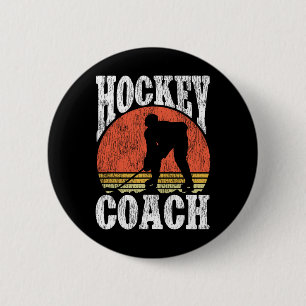 Ice Hockey Vintage Coach Retro Hockey Coach  6 Cm Round Badge