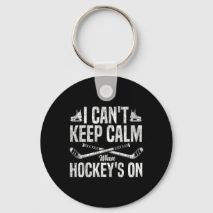 Ice Hockey Vintage I Can't Keep Calm When Hockey's Key Ring
