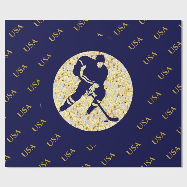 ICE HOCKEY  WRAPPING PAPER (Flat)