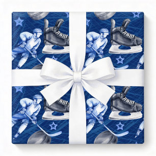 Ice Hockey Wrapping Paper, Winter Sport Gift Wrap