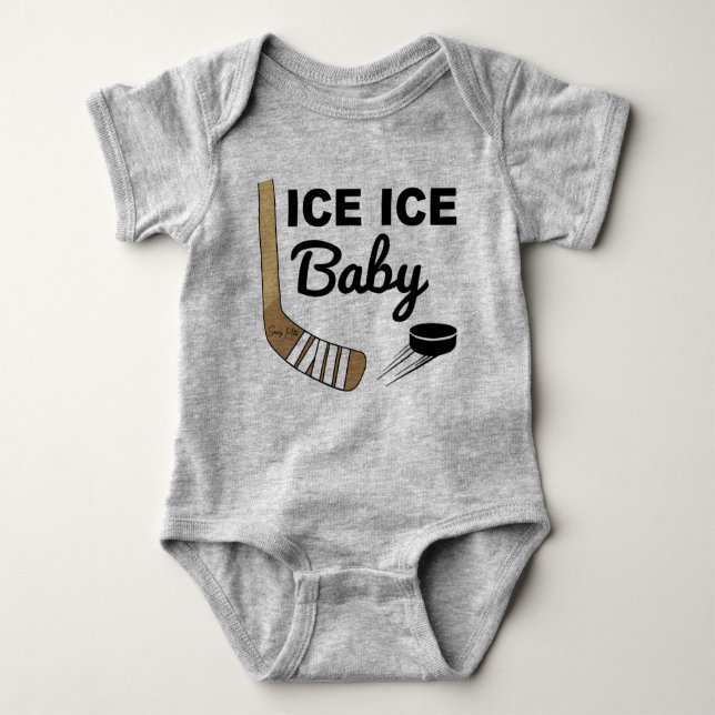 Ice Ice Baby Hockey Baby Bodysuit (Front)