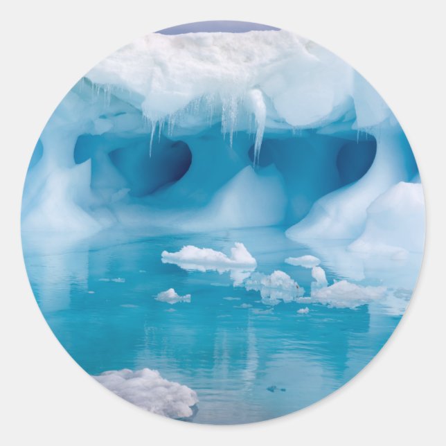 Ice in Antarctica Classic Round Sticker (Front)