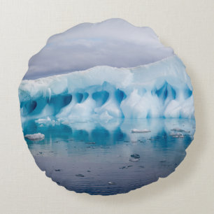 Ice in Antarctica Round Cushion