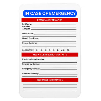 ICE In Case of Emergency Response Magnet