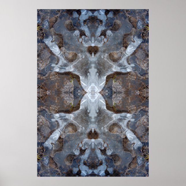 Ice kaleidoscope pattern poster (Front)