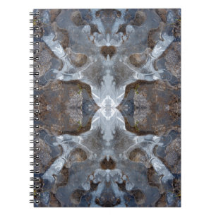 Ice kaleidoscope pattern spiral notebook
