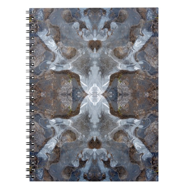 Ice kaleidoscope pattern spiral notebook (Front)