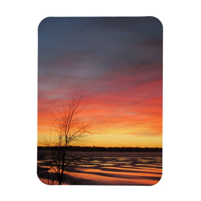 Ice Lake Sunset Flexible Magnet (Vertical)