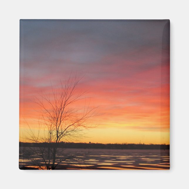 Ice Lake Sunset Magnet (Front)