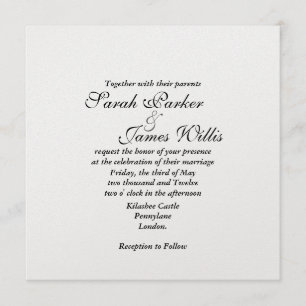 ice metallic - Add your own ribbon Invites