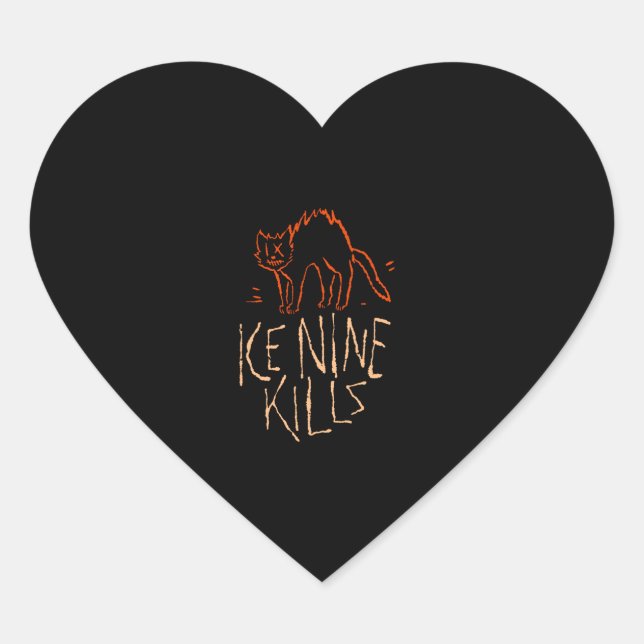 Ice Nine Kills – INK Halloween Cat  Heart Sticker (Front)