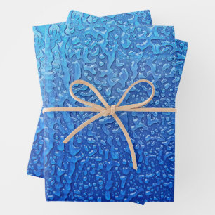 Ice On Blue Metal  Wrapping Paper Sheet