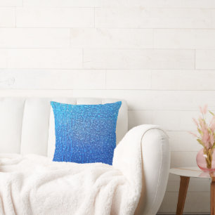 Ice On Blue Metallic Surface Cushion