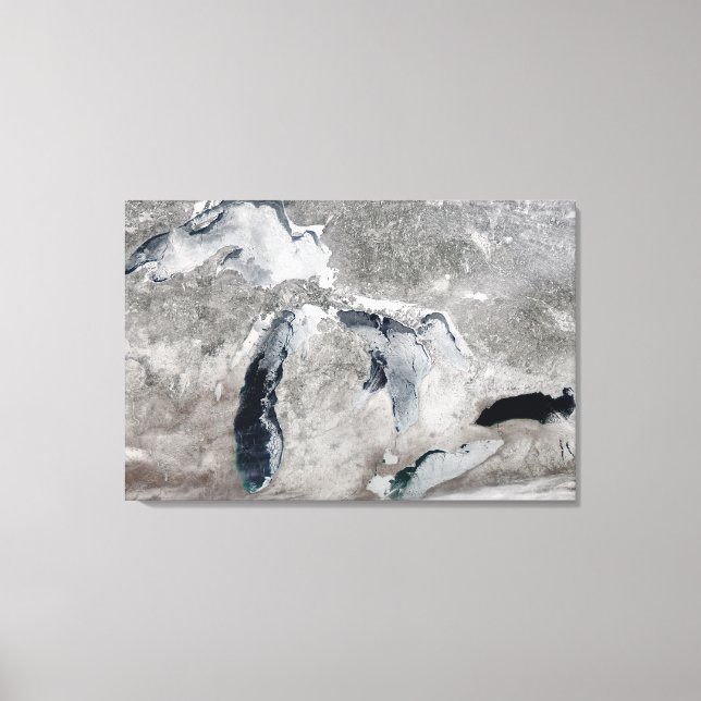 Ice On The Great Lakes, United States. Canvas Print (Front)