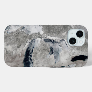 Ice On The Great Lakes, United States. iPhone 15 Case