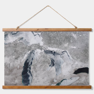 Ice On The Great Lakes, United States. Hanging Tapestry