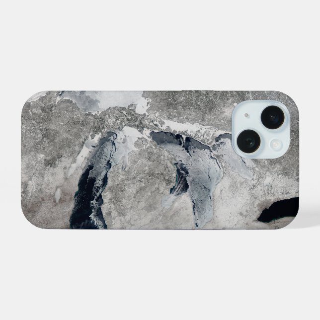 Ice On The Great Lakes, United States. iPhone 15 Case (Back Horizontal)