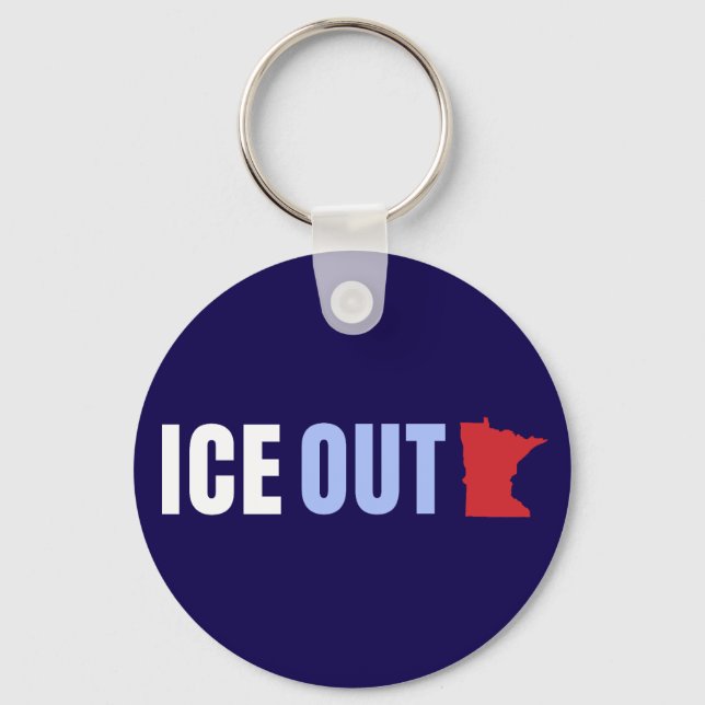ICE OUT Anti Trump Key Ring (Front)