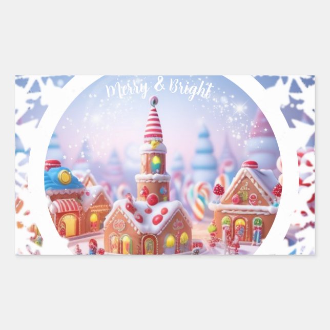 Ice Palace/Winter Ball/Wreath/ Rectangular Sticker (Front)