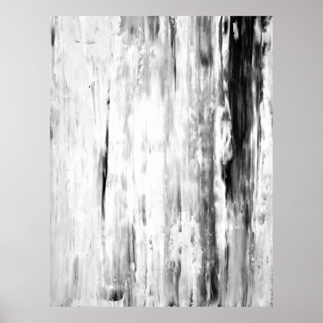 'Ice Pick' Black and White Abstract Art Poster (Front)
