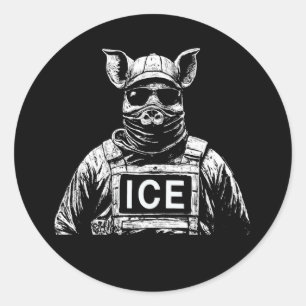 ICE Pig Cosplay – Fear in Uniform - Anti ICE Classic Round Sticker