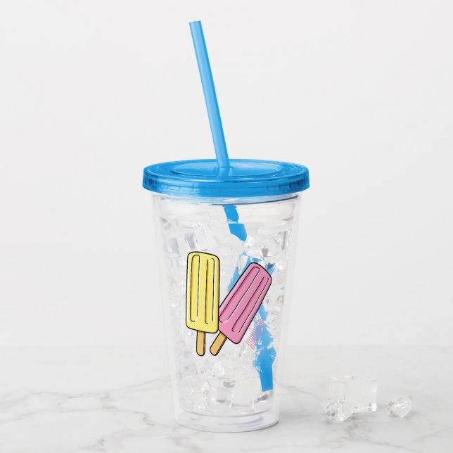 Ice pop cartoon illustration acrylic tumbler (Front Ice)