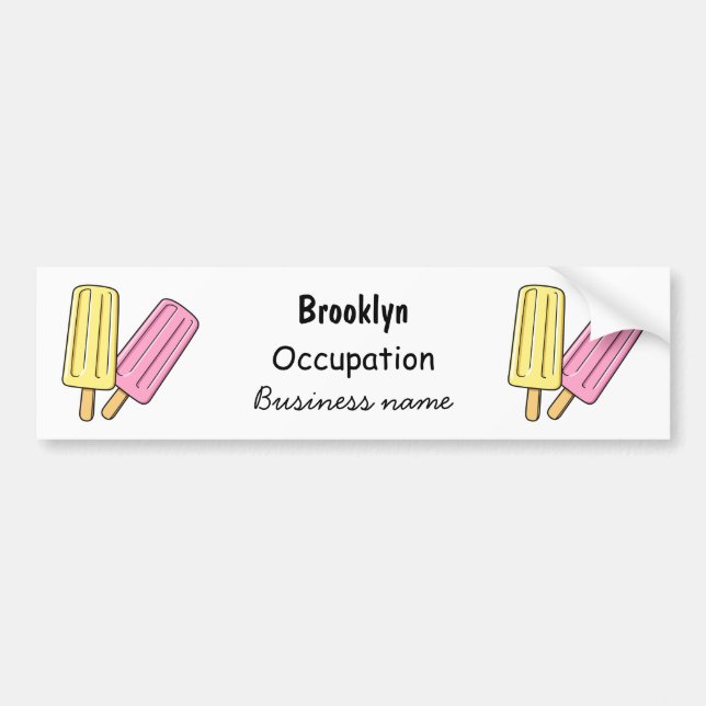 Ice pop cartoon illustration bumper sticker (Front)