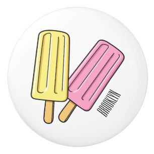 Ice pop cartoon illustration ceramic knob
