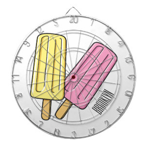 Ice pop cartoon illustration dartboard