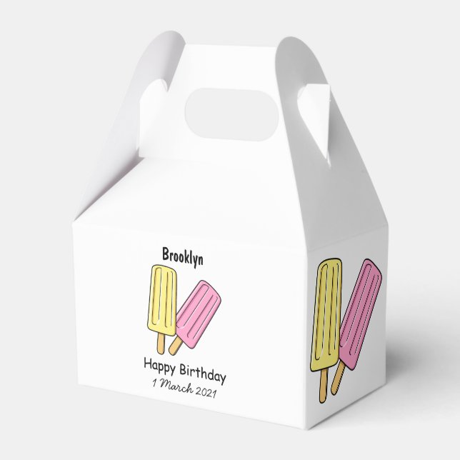 Ice pop cartoon illustration favour box (Front Side)