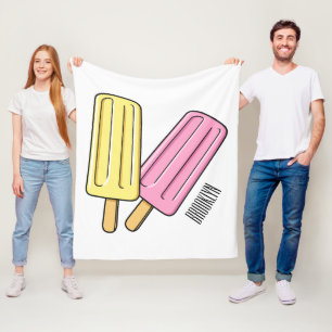 Ice pop cartoon illustration fleece blanket