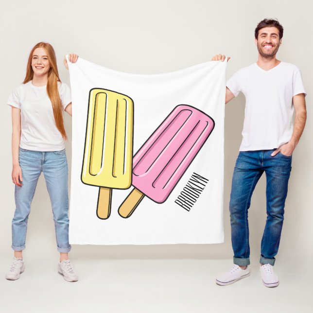 Ice pop cartoon illustration  fleece blanket (In Situ)