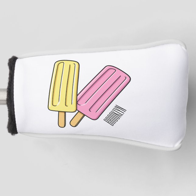 Ice pop cartoon illustration  golf head cover (Front)