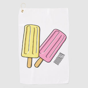 Ice pop cartoon illustration golf towel