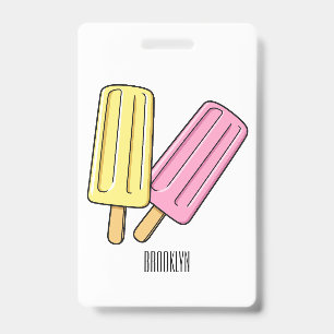 Ice pop cartoon illustration ID badge