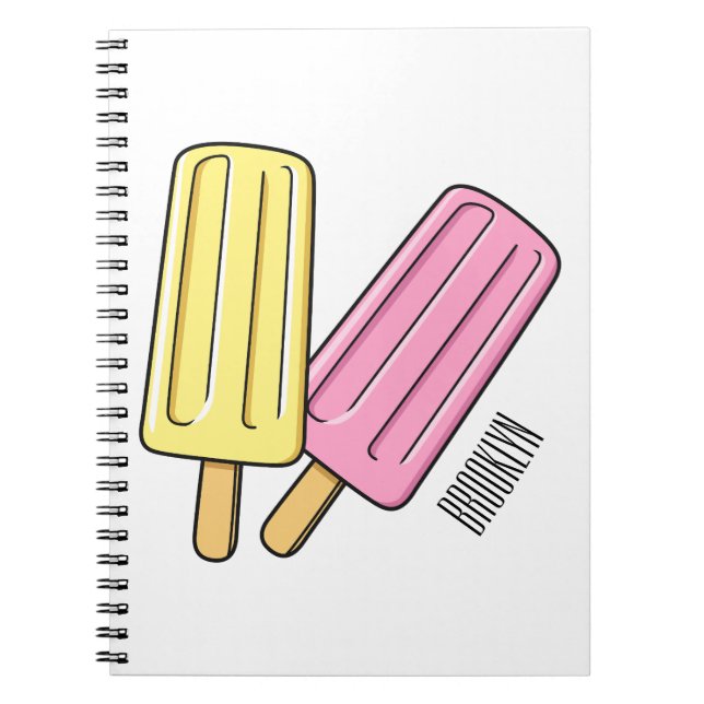 Ice pop cartoon illustration notebook (Front)