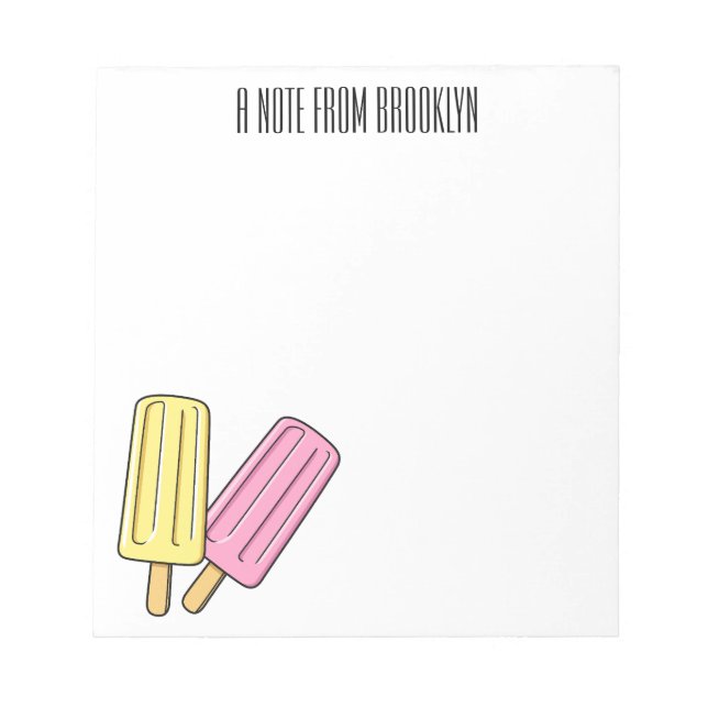 Ice pop cartoon illustration  notepad (Front)