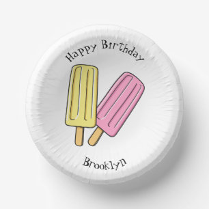 Ice pop cartoon illustration paper plate