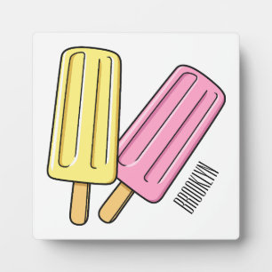 Ice pop cartoon illustration  plaque