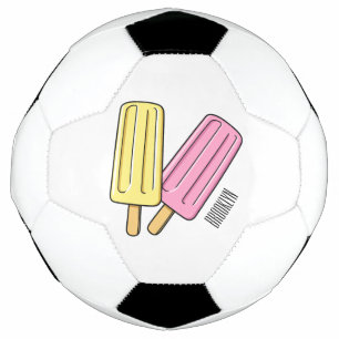 Ice pop cartoon illustration soccer ball