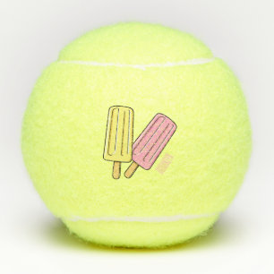 Ice pop cartoon illustration tennis balls