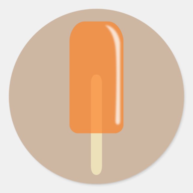 Ice Pop Orange Classic Round Sticker (Front)