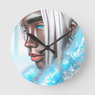 Ice Prince Melanin Black Boy Magic Bruh Winter Bro Round Clock