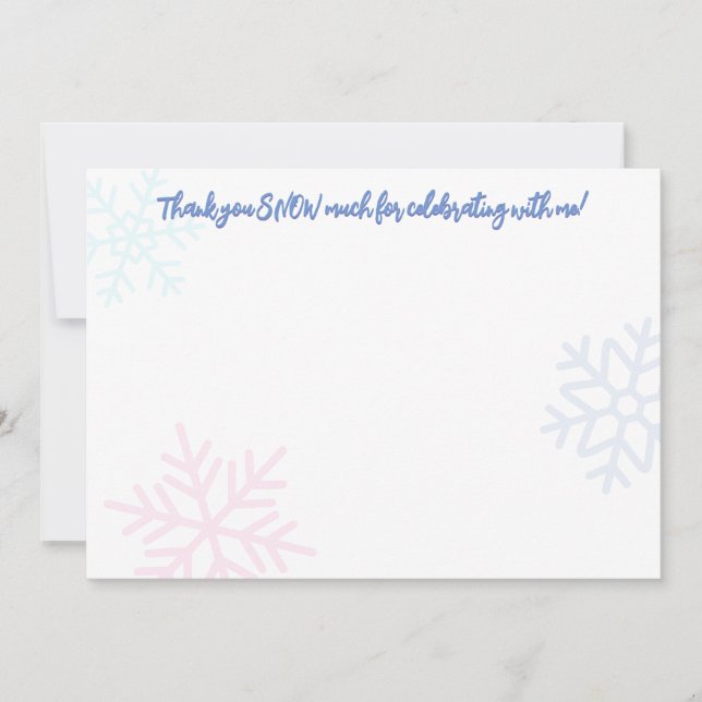 Ice Princess 4th Birthday Thank You Note Card (Front)