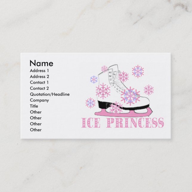 Ice Princess Pink Business Card (Front)