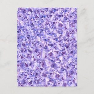 Ice Purple Diamond Crystals Decor Postcard