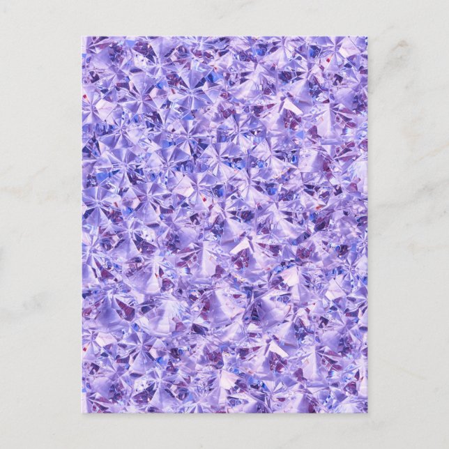 Ice Purple Diamond Crystals Decor Postcard (Front)