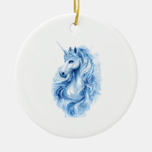 Ice Queen Unicorn (1) Ceramic Tree Decoration